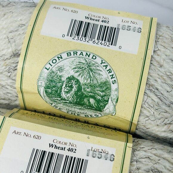 Lion Brand Yarn Wool Ease Wheat 402 Lot of 6 Skeins 3 oz Each - Picture 4 of 6